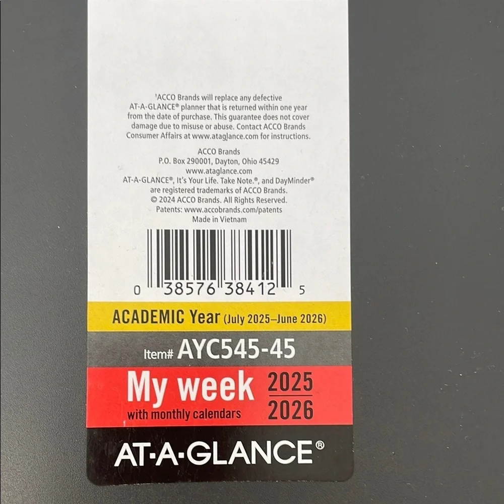 At-A-Glance Gray Academic Calander Office Planner